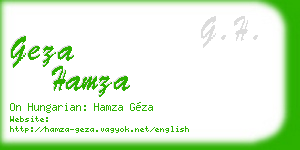 geza hamza business card